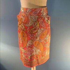 Charter Club Paisley Pencil Skirt, Size 16